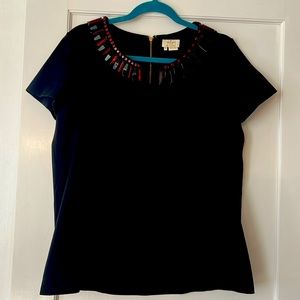 Kate Spade Black Jeweled top size 10